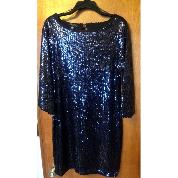 Metaphor Navy Sequin Dress - Picture 1 of 3